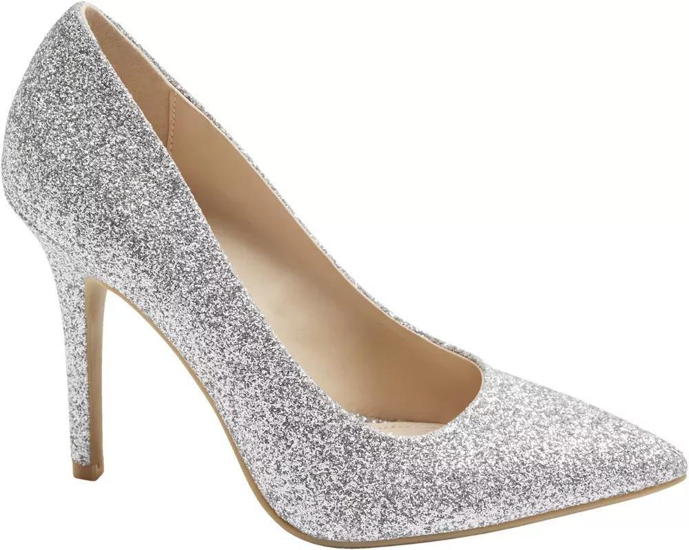 Grey Glitter Stiletto High Heel, , large image number 1