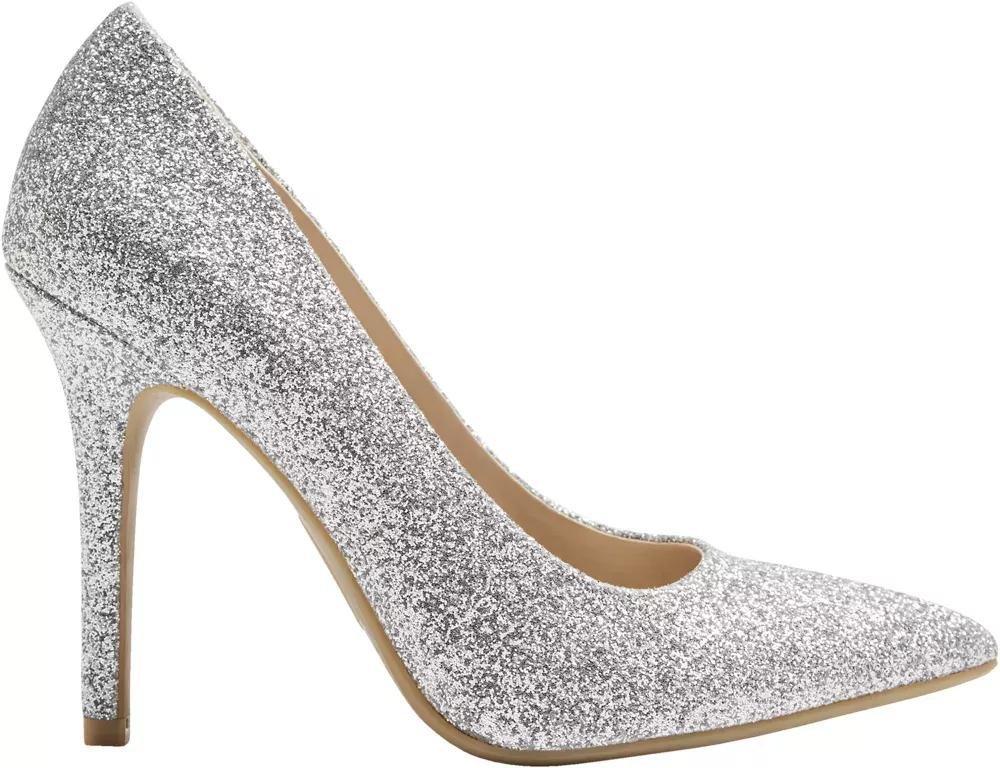 Grey Glitter Stiletto High Heel, , large image number 2
