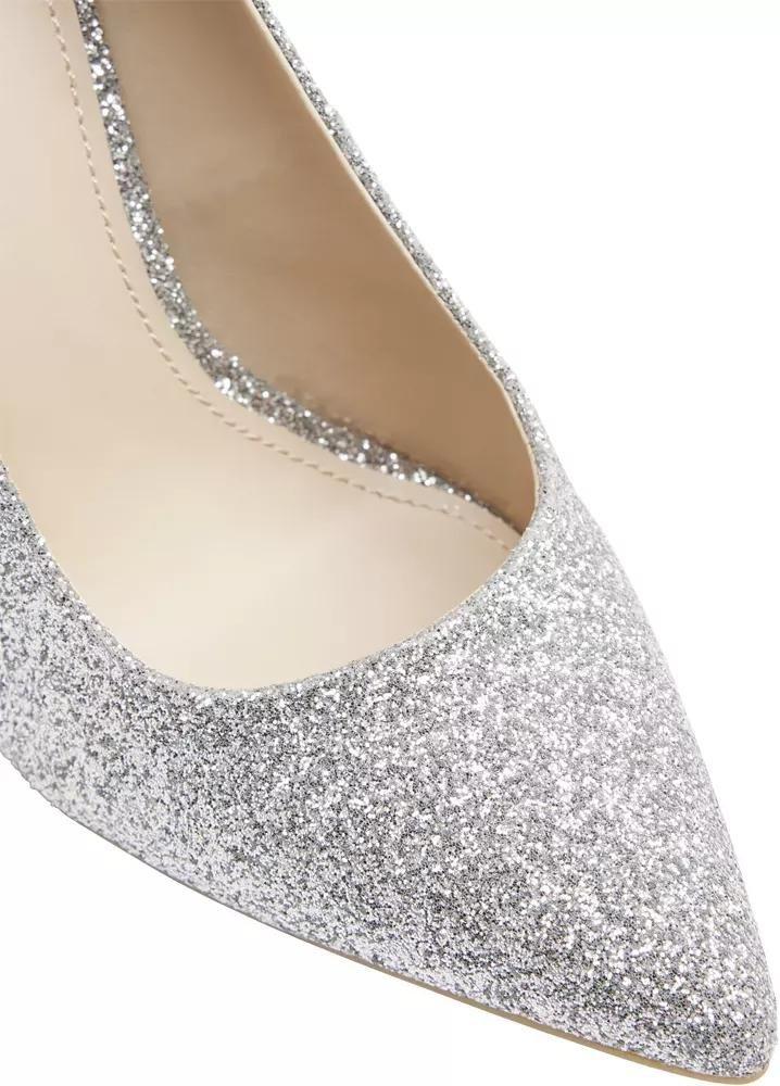 Grey Glitter Stiletto High Heel, , large image number 6