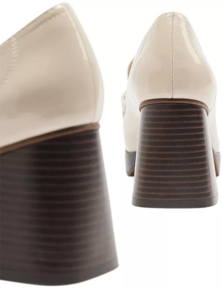 Beige Synthetic Heels, , large image number 5