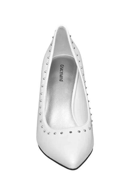 White Pumps With Studs, , large image number 1