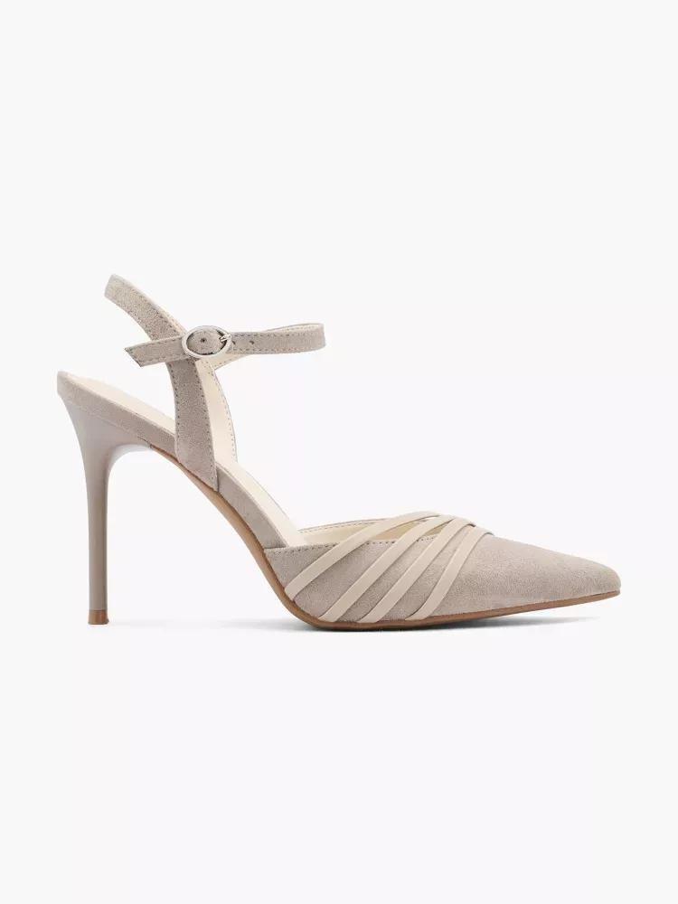 Grey Round Toe Heels, , large image number 0