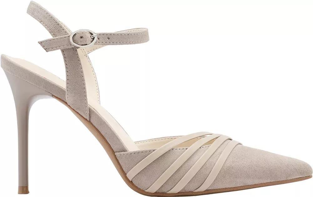 Grey Round Toe Heels, , large image number 1