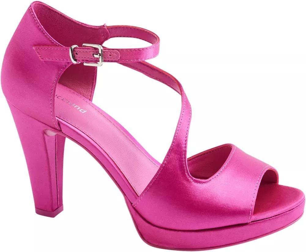Pink Ankle Strap Open Toe Heels, , large image number 1