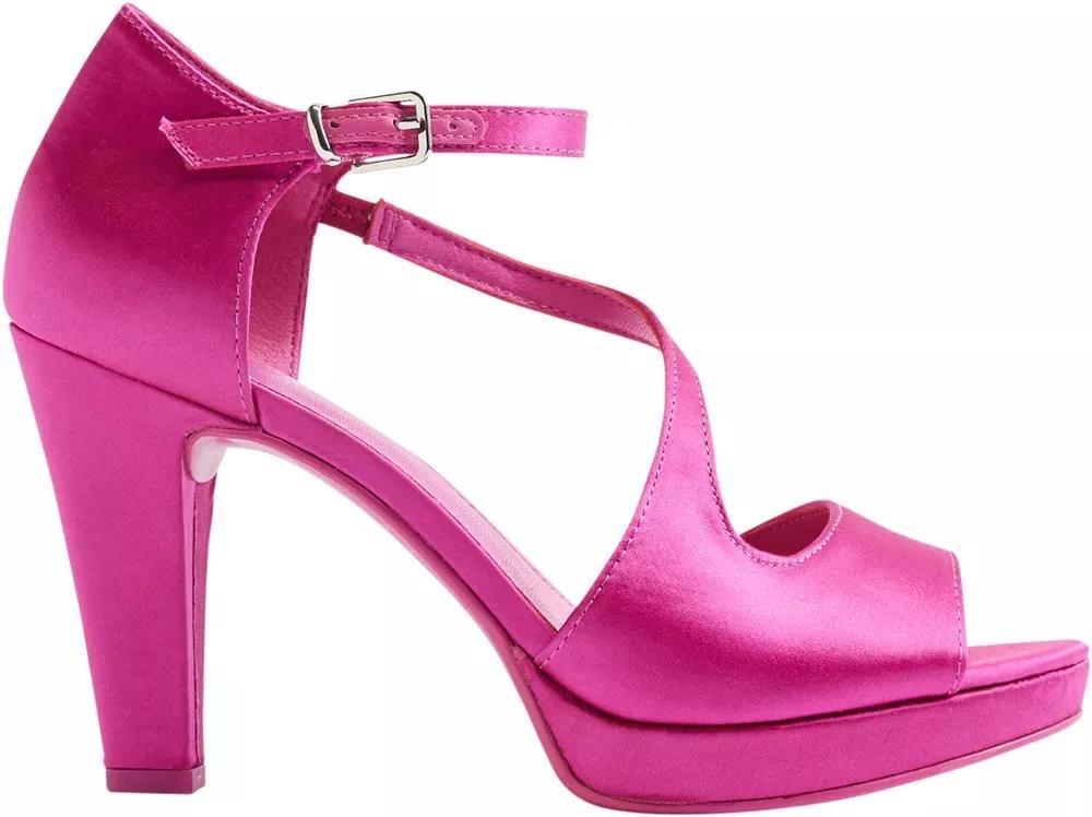 Pink Ankle Strap Open Toe Heels, , large image number 2