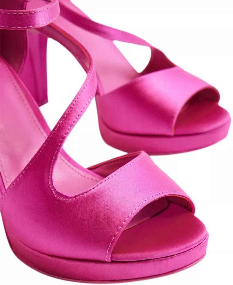 Pink Ankle Strap Open Toe Heels, , large image number 6