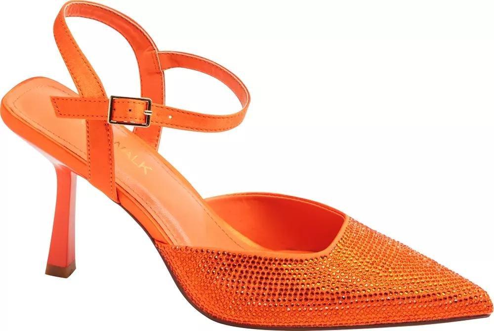 Orange pointed toe heels sale