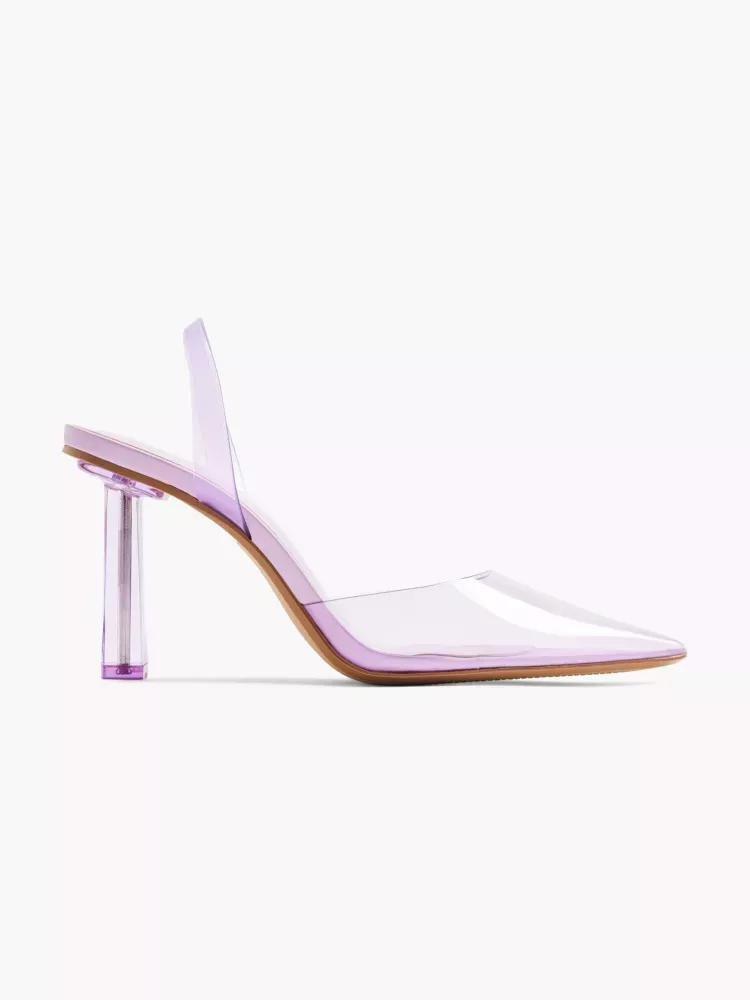 Purple Sheer Slingback Pumps, , large image number 0