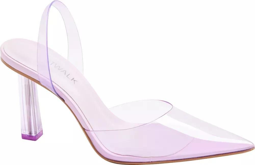 Purple Sheer Slingback Pumps, , large image number 1