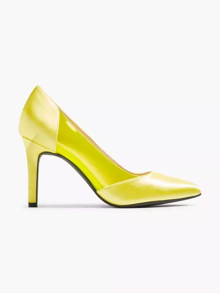 Yellow Pointed Toe Heels, , large image number 0