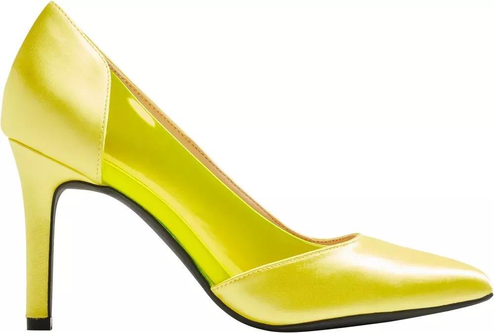 Yellow Pointed Toe Heels, , large image number 1