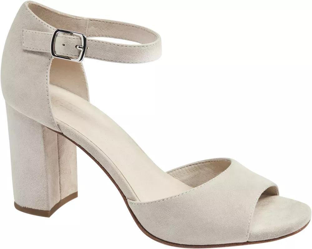 Beige Leather High Heels, , large image number 6