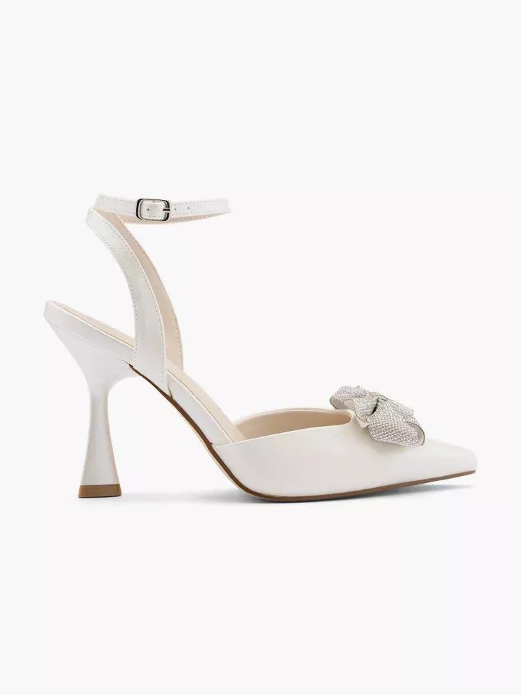 White Bow Detail Heels, , large image number 0