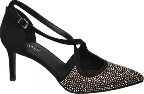 Black Studded High Heel Sandals, Women, , large image number 2