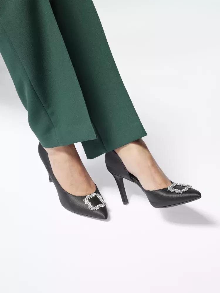 Black Pointed Toe Heels, , large image number 0