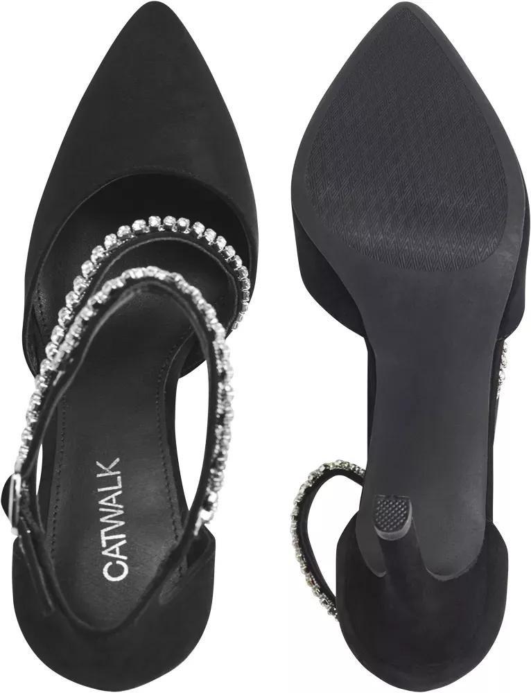 Black Rhinestone Ankle Strap Heels, , large image number 4