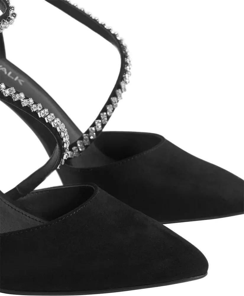 Black Rhinestone Ankle Strap Heels, , large image number 6