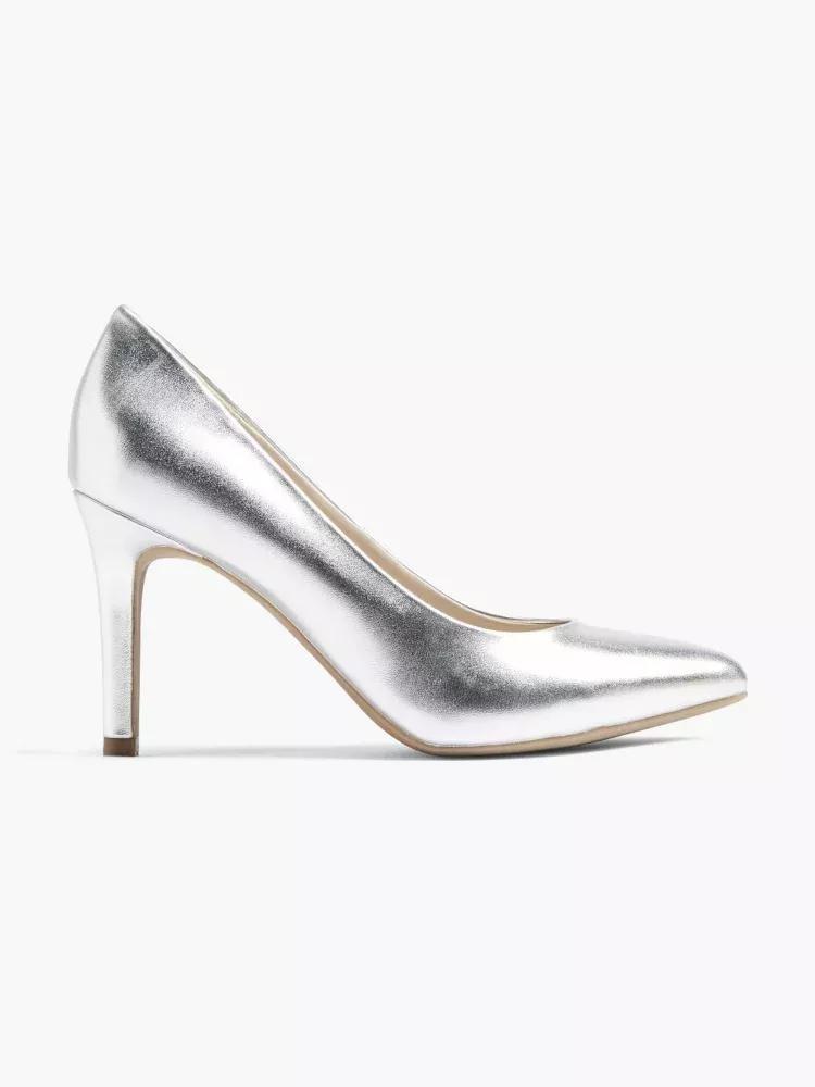 Silver Pointed Pumps, , large image number 0