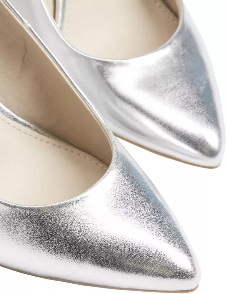 Silver Pointed Pumps, , large image number 2