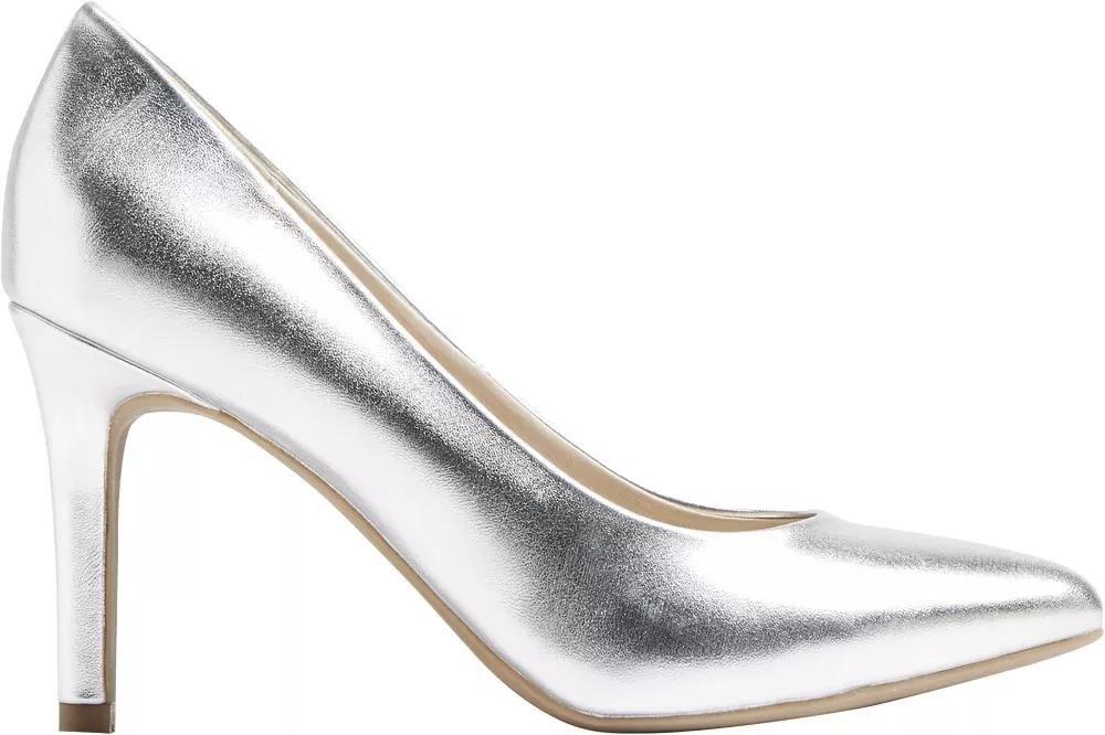 Silver Pointed Pumps, , large image number 4