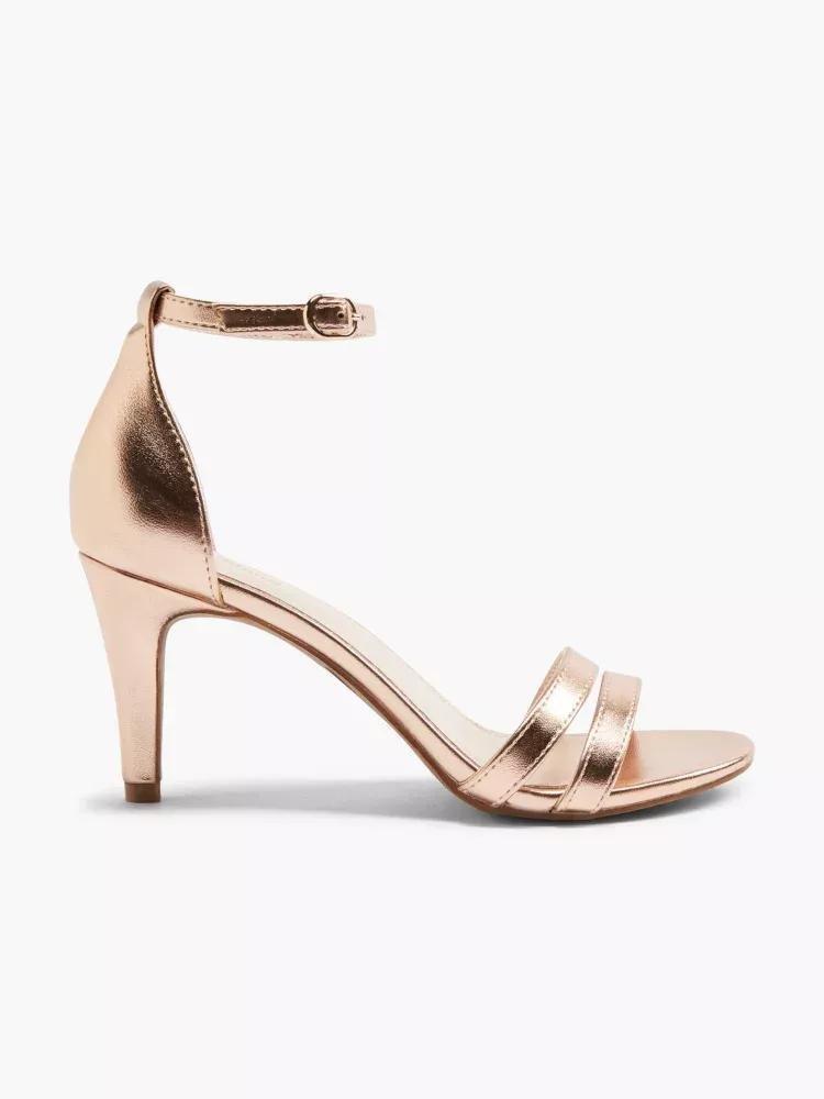 Gold Open Toe Heels, , large image number 0