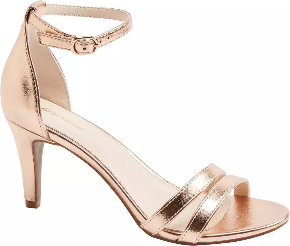 Gold Open Toe Heels, , large image number 1