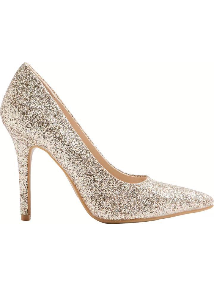Gold Glitter Pumps, , large image number 0
