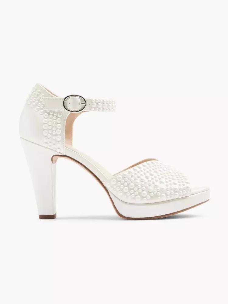 White Open Toe Heels, , large image number 0