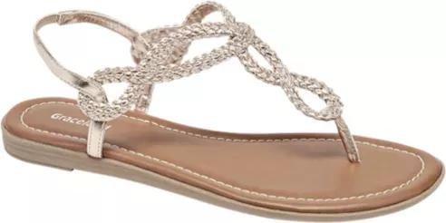 Black Flat Toe Seperator Sandals, , large image number 0