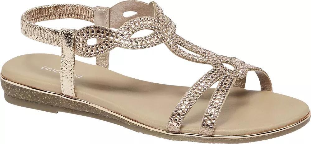 Beige Strappy Sandals, , large image number 1
