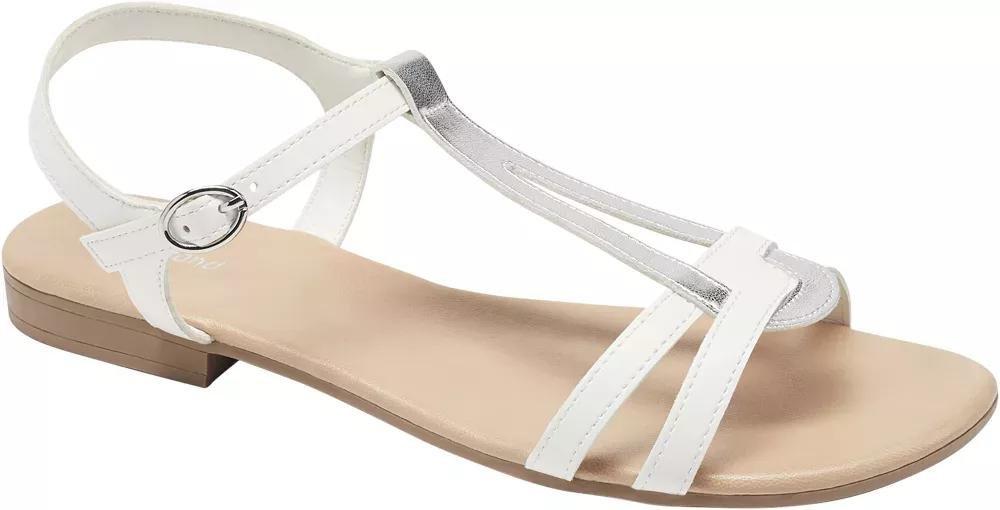White Ankle Strap Sandals, , large image number 1