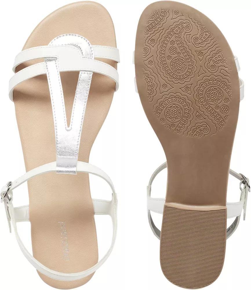 White Ankle Strap Sandals, , large image number 4