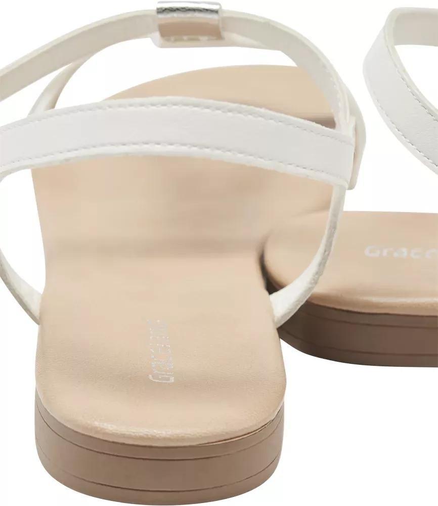 White Ankle Strap Sandals, , large image number 5