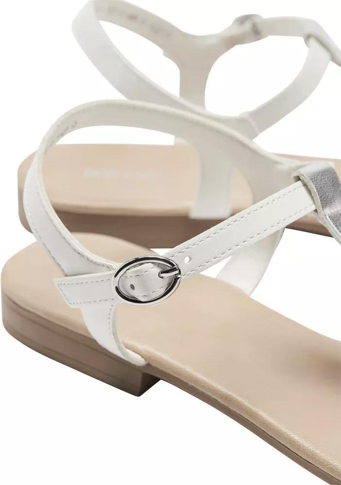 White Ankle Strap Sandals, , large image number 6