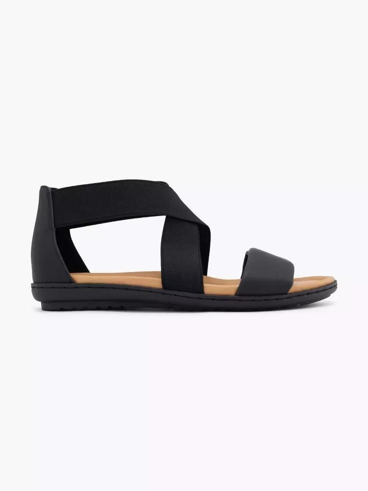 Black Strappy Sandals, , medium