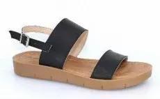 Black Ankle Strap Sandals, , large image number 0