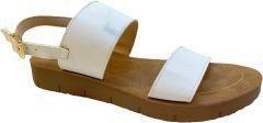 White Ankle Strap Sandals, , large image number 0