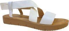 White Elastic Strap Platform Sandals, , large image number 0