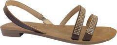 Brown Sparkle Strap Sandals, , large image number 0