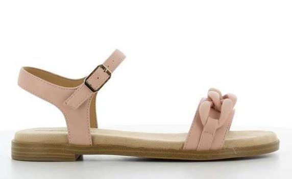 Pink Chain Detail Sandals, , medium