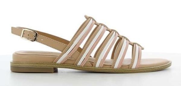 Beige Strappy Flat Sandals, , medium