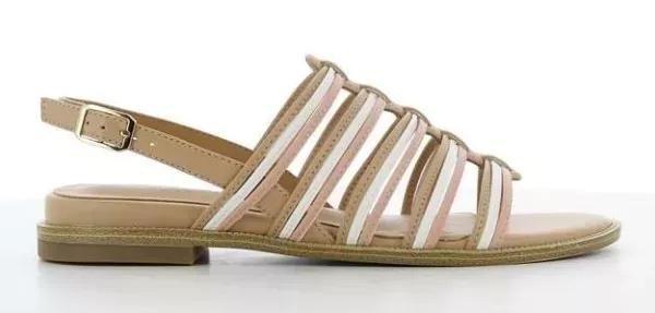 Beige Strappy Flat Sandals, , large image number 1