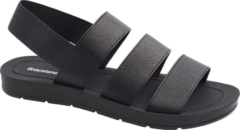 Black Strappy Sandals, , large image number 1