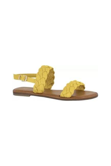 Yellow Flat Sandals, , large image number 0