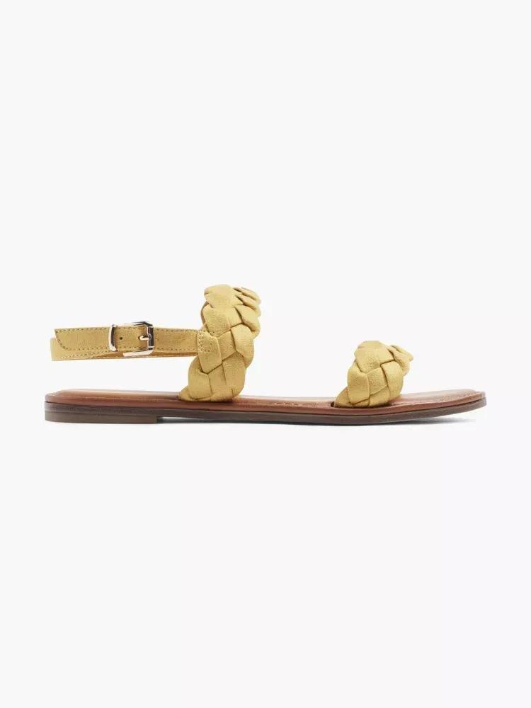 Yellow Flat Sandals, , large image number 1