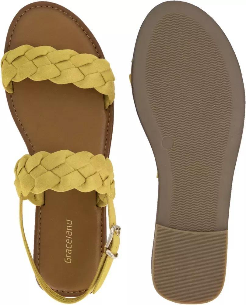 Yellow Flat Sandals, , large image number 4