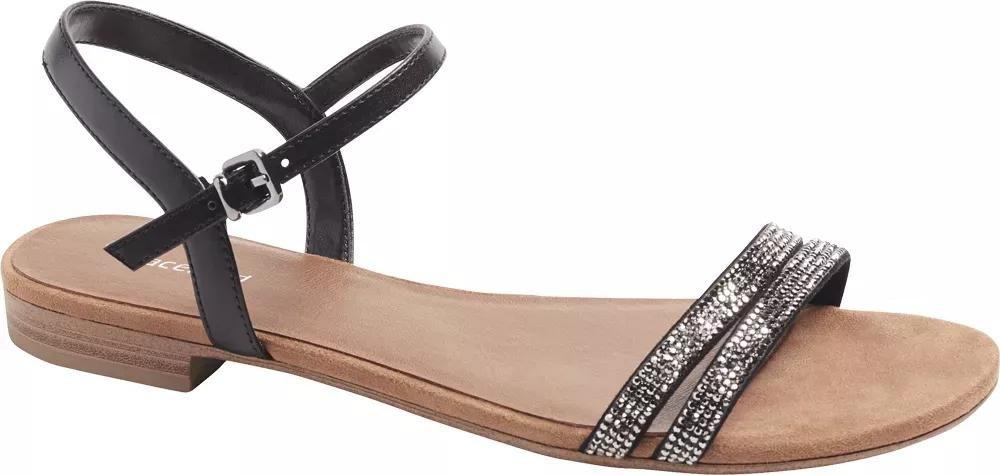 Black Ankle Strap Sandals, , large image number 1