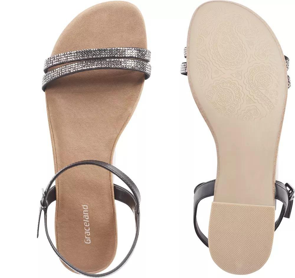 Black Ankle Strap Sandals, , large image number 4