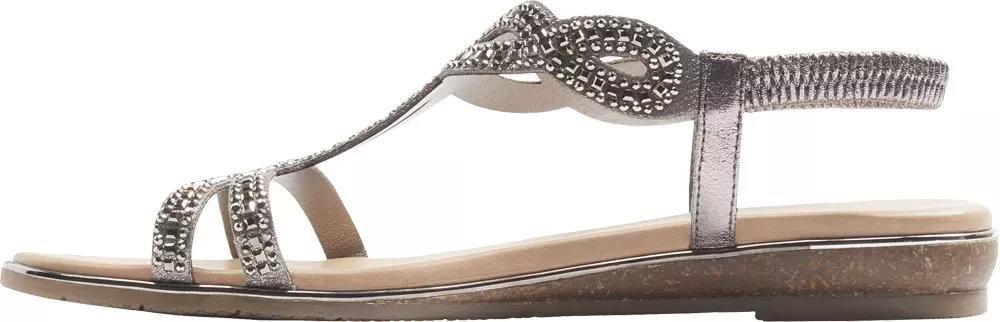 Grey Jewel Strapped Sandals, , large image number 3