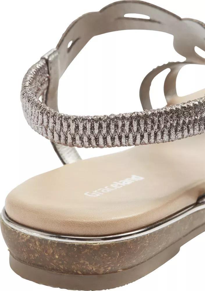 Grey Jewel Strapped Sandals, , large image number 5